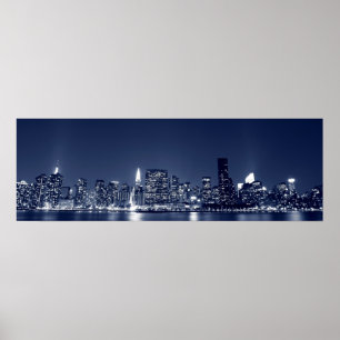 Manhattan-Skyline und die Türme der Lichter Poster