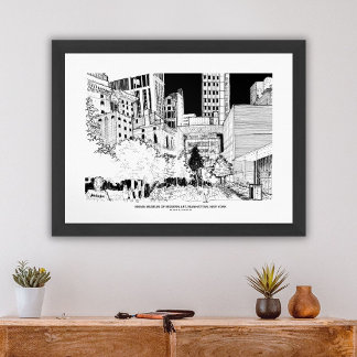 Manhattan-Skyline Urban Travel Sketch Poster