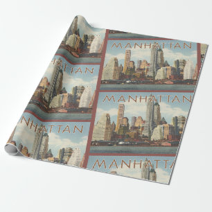Manhattan-Skyline Vintage New York Geschenkpapier