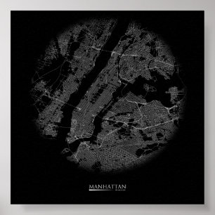 Manhattan-Straßenkarte-Plakat Poster