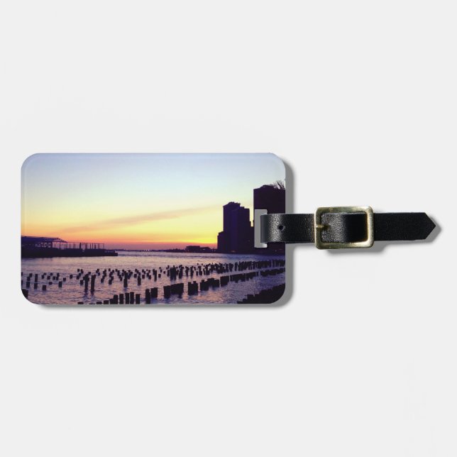 Manhattan Sunset Skyline NYC Gepäckanhänger (Vorderseite horizontal)