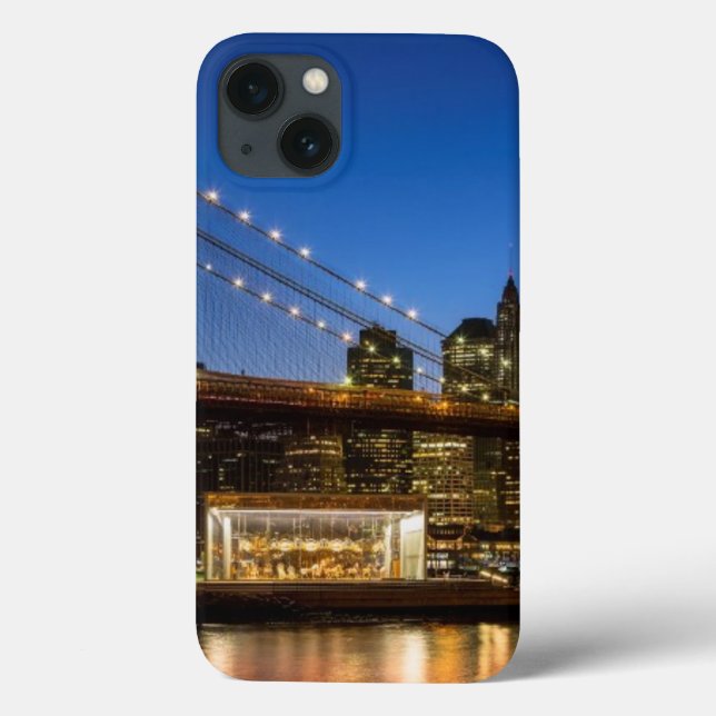 Manhattan und Brooklyn Bridge bei Dämmerung Case-Mate iPhone Hülle (Rückseite)