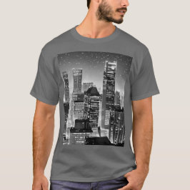 Manhattan Unter den Sternen in Schwarz und Weiß T-Shirt