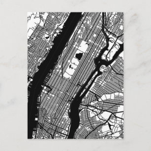 Manhattan USA Stadtplan Postkarte