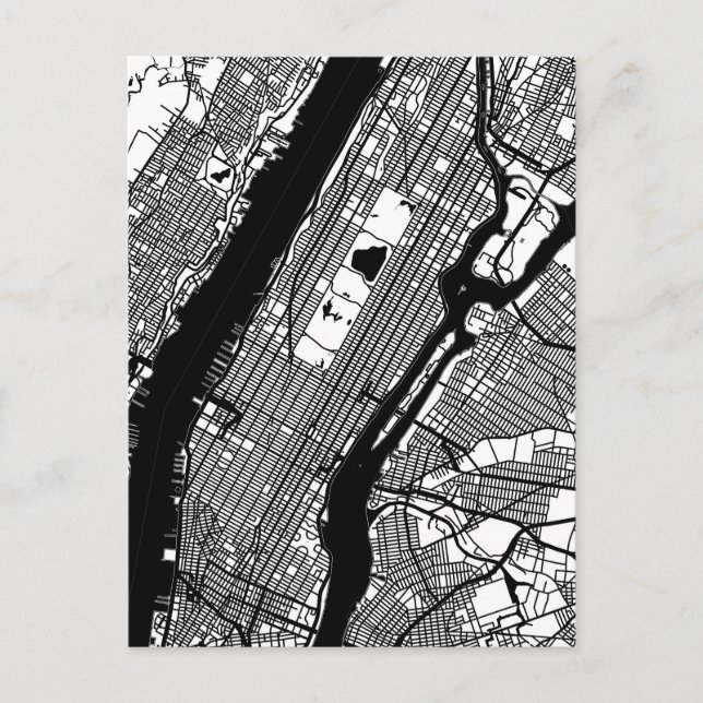 Manhattan USA Stadtplan Postkarte (Vorderseite)