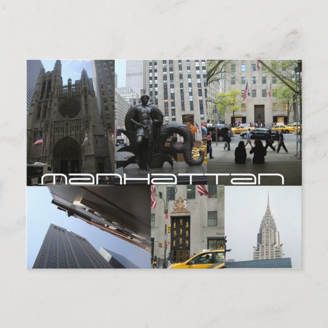 Manhattan V Postkarte (Vorderseite)