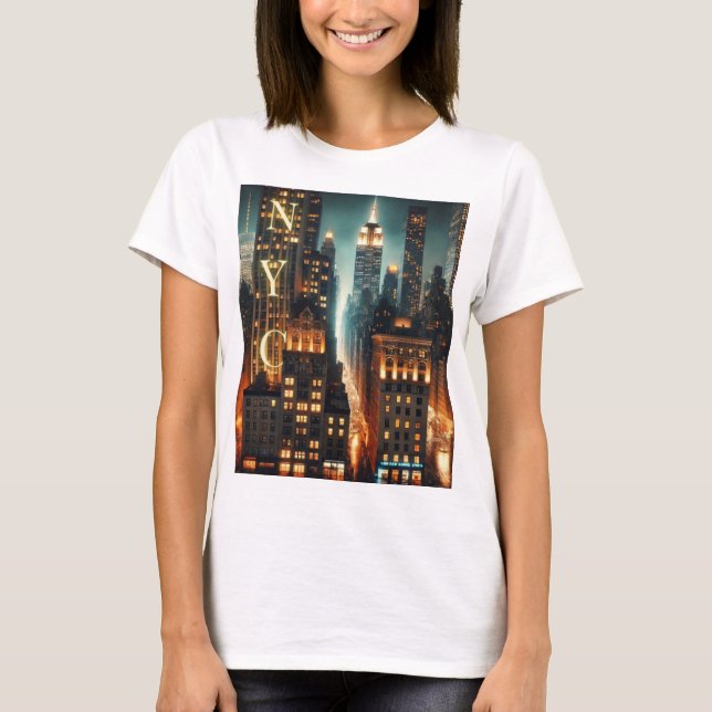 Manhattan Vibes T - Shirt - Bold New York City Str (Vorderseite)