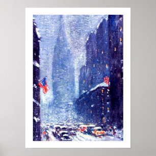 Manhattan Winter Scene Malerei. Fine Art Print Poster