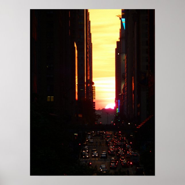 Manhattanhenge Sunset New York City, Mittel Poster (Vorne)