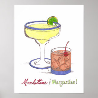 Manhattans & Margaritas | Anpassbar Poster