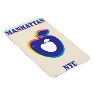 Manhatten NYC Vintag "Big Apple" Travel Poster Magnet