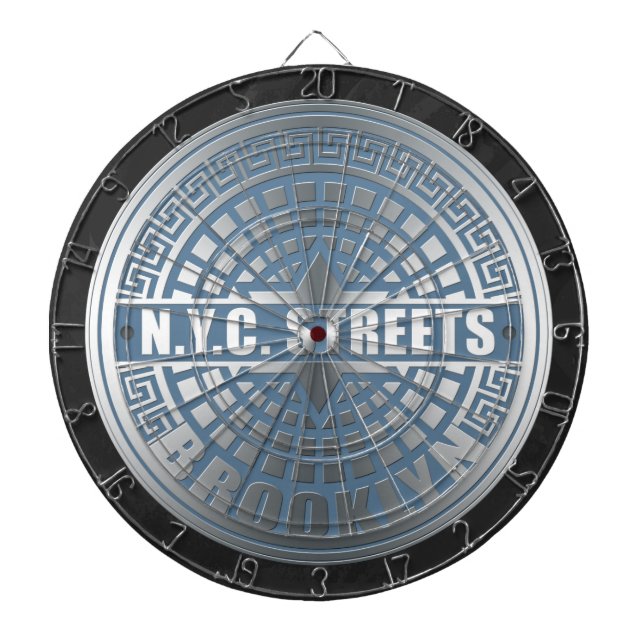 Manhole Cover Brooklyn Blue Dartscheibe (vorne)
