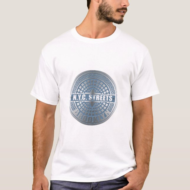 Manhole Cover Brooklyn Blue T-Shirt (Vorderseite)