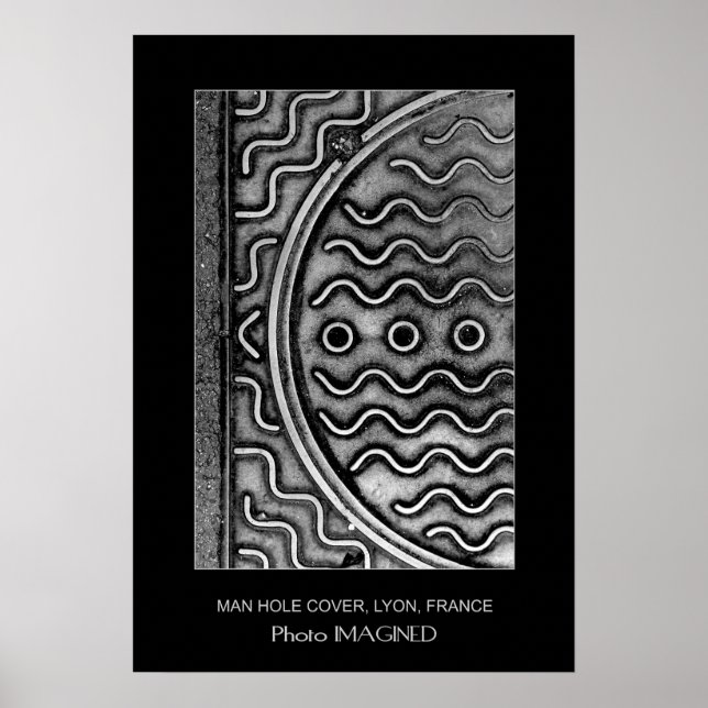 MANHOLE COVER, LYON, FRANKREICH POSTER (Vorne)