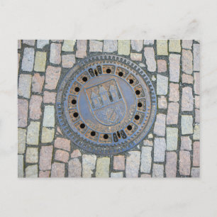 Manhole Cover, Prager Burg, Tschechische Republik Postkarte