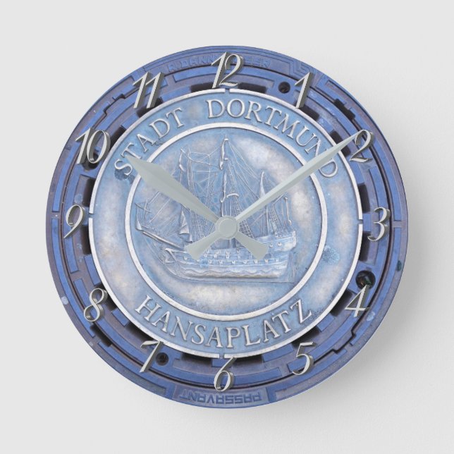 Manhole Cover Runde Wanduhr (Vorderseite)