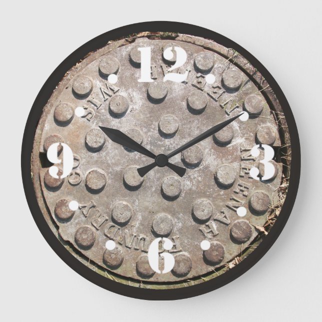 Manhole Cover Wall Uhr (Vorderseite)