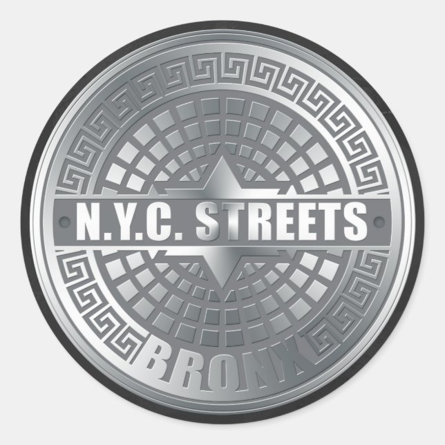 Manhole Covers Bronx Runder Aufkleber (Vorderseite)