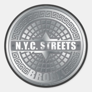 Manhole Covers Bronx Runder Aufkleber