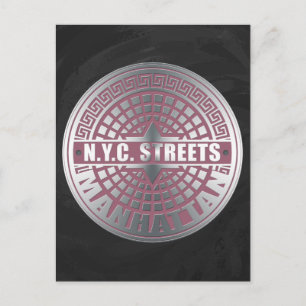 Manhole Covers Manhattan Postkarte