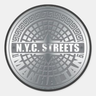 Manhole Covers Manhattan Runder Aufkleber