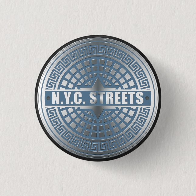 Manhole Covers NYC Button (Vorderseite)