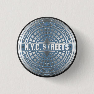 Manhole Covers NYC Button