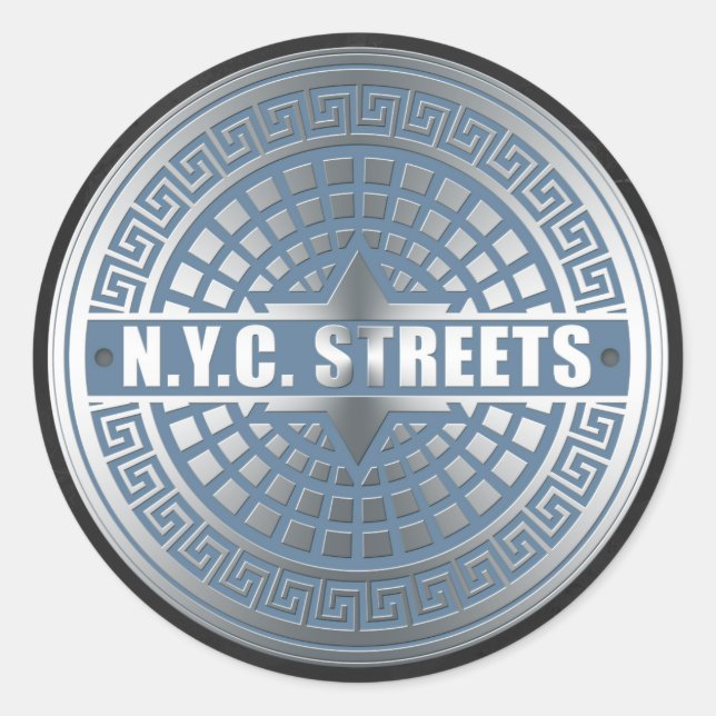 Manhole Covers NYC Runder Aufkleber (Vorderseite)