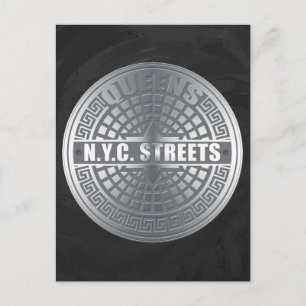 Manhole Covers Queens Postkarte
