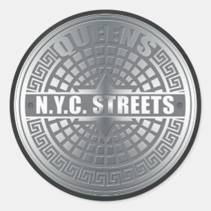 Manhole Covers Queens Runder Aufkleber