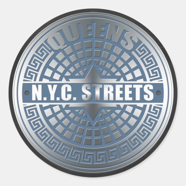 Manhole Covers Queens Runder Aufkleber (Vorderseite)