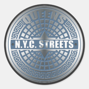Manhole Covers Queens Runder Aufkleber