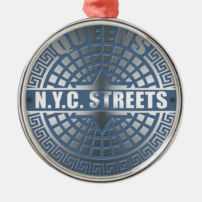 Manhole Covers Queens Silbernes Ornament (Vorne)
