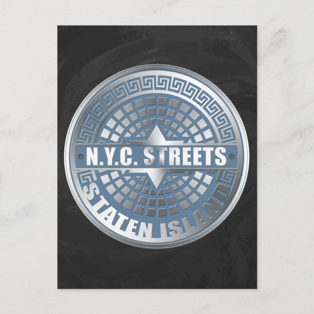 Manhole Covers Staten Island Postkarte (Vorderseite)