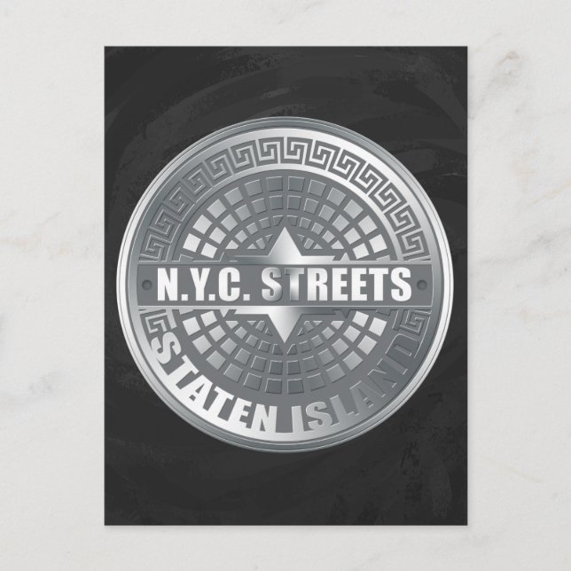 Manhole Covers Staten Island Postkarte (Vorderseite)