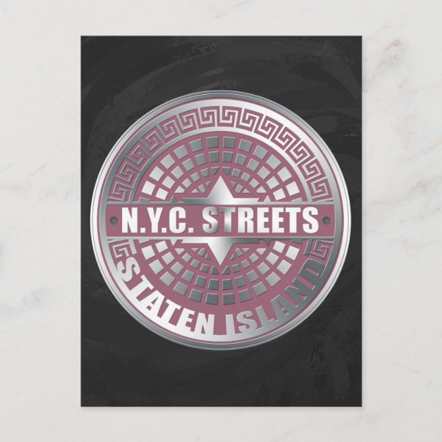 Manhole Covers Staten Island Postkarte (Vorderseite)