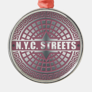 Manhole CoversNYC Silbernes Ornament