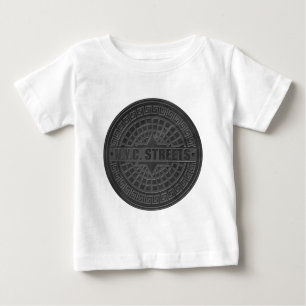 Manhole deckt schwarzen Marmor ab Baby T-shirt