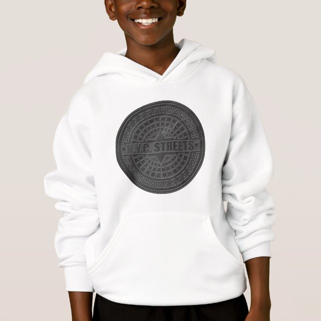 Manhole deckt schwarzen Marmor ab Hoodie (Vorderseite)