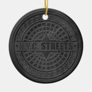 Manhole deckt schwarzen Marmor ab Keramikornament