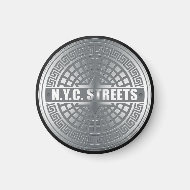 Manhole NYC Magnet (Vorne)