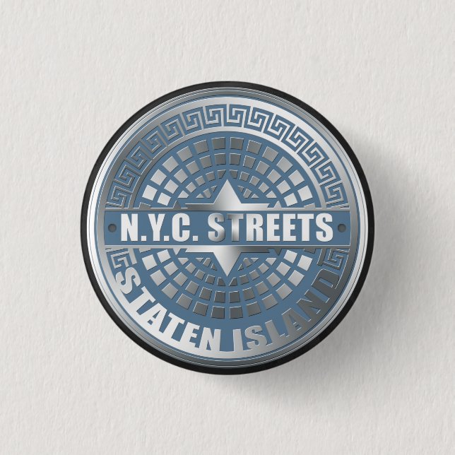 Manhole Staten Island Blue Button (Vorderseite)