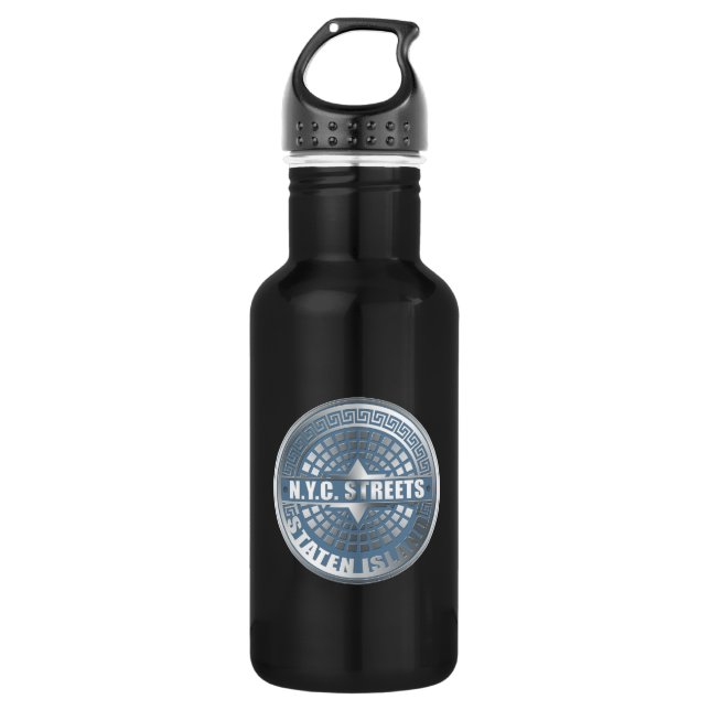 Manhole Staten Island Blue Edelstahlflasche (Vorderseite)