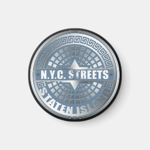 Manhole Staten Island Blue Magnet