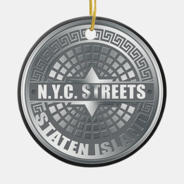 Manhole Staten Island Gray Keramik Ornament (Vorne)