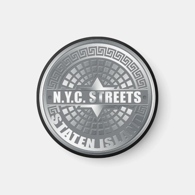 Manhole Staten Island Gray Magnet (Vorne)