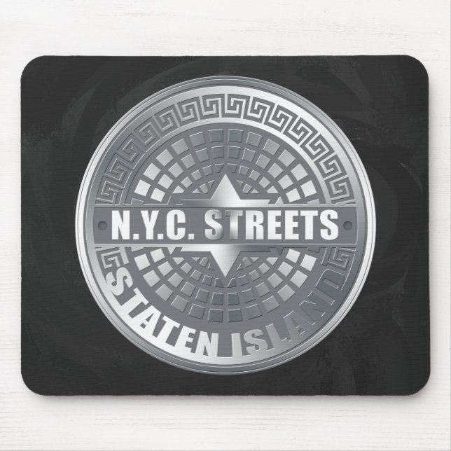 Manhole Staten Island Gray Mousepad (Vorne)