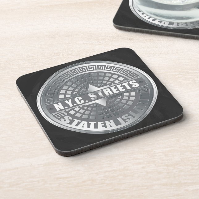 Manhole Staten Island Gray Untersetzer (Linke Seite)