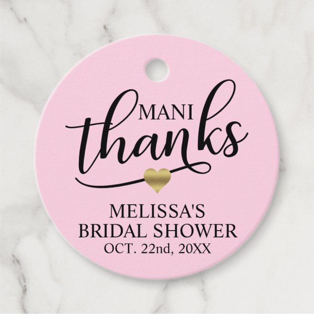 Mani Dank Brautparty Pink Nail Polnisch Geschenkanhänger (Vorderseite)
