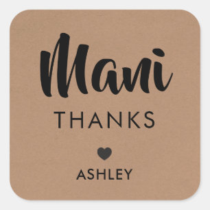 Mani dank Tags, Manicure Kit Geschenk Tag, Etikett Quadratischer Aufkleber